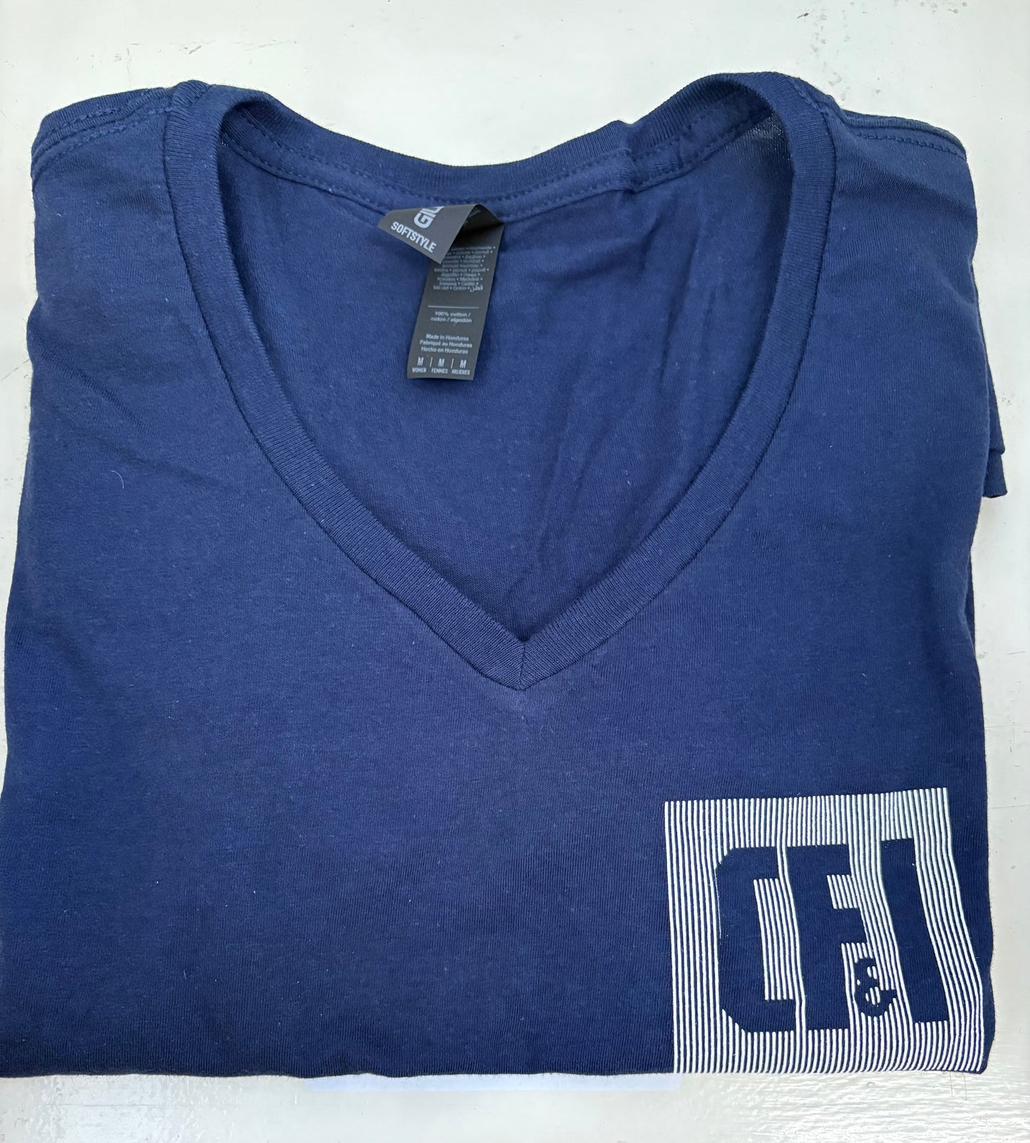 T-Shirt Ladies V-Neck Blue XL